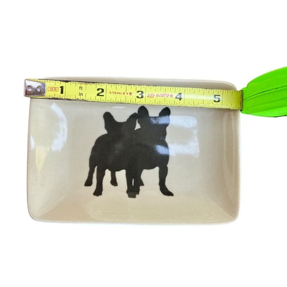 Vintage West Elm French Bulldog Silhouette Trinket Dishes Frenchie Friends - Picture 3 of 6